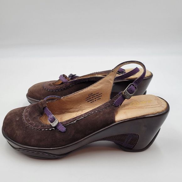J-41 Adventure On Womens Brown Suede Med Heel Slingback Shoes Comfort Size 6.5 M - Picture 5 of 11